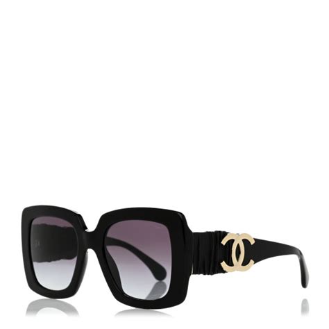 CHANEL Acetate Calfskin Square Sunglasses 5474.